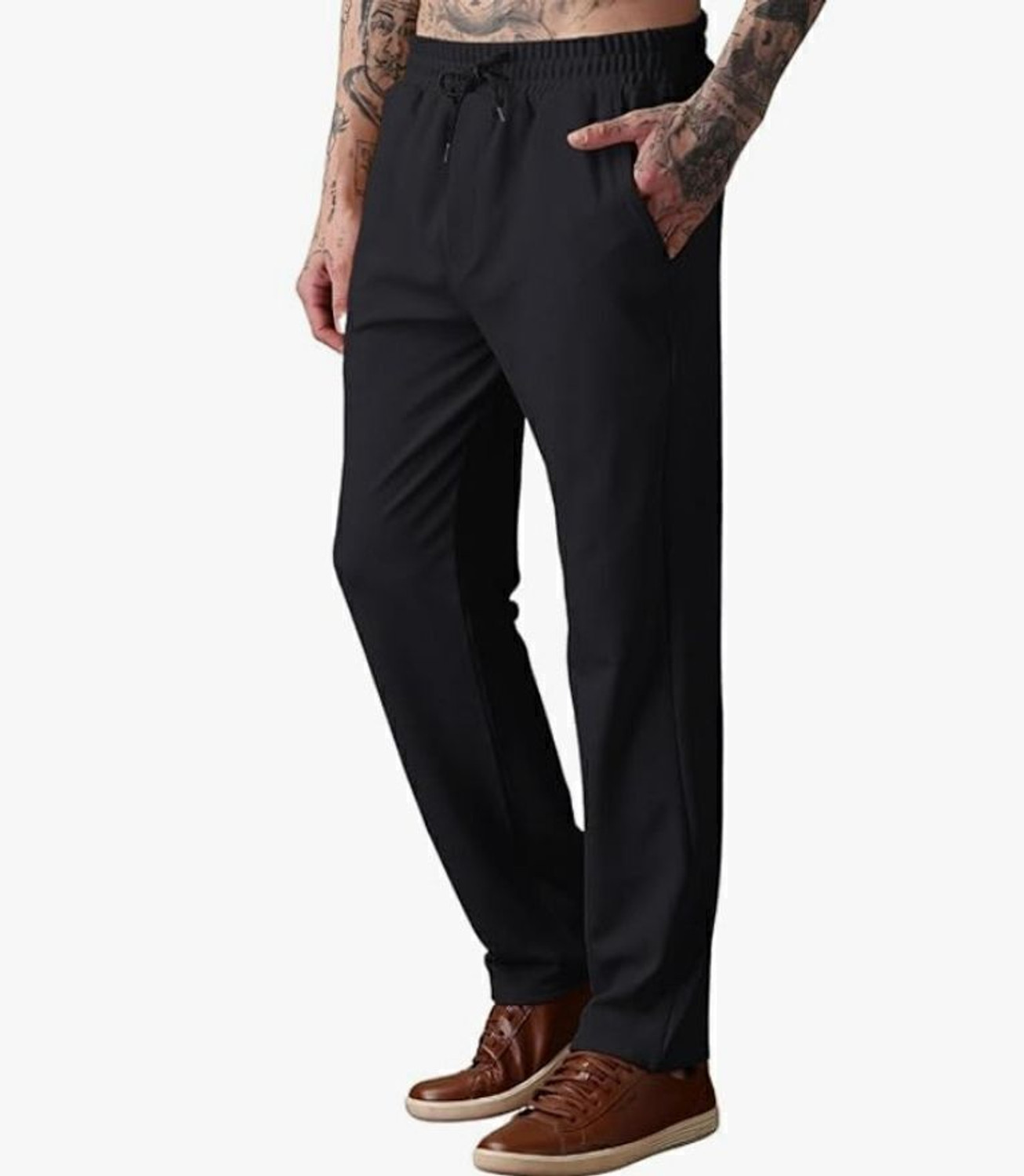 Image of METRONAUT Solid Men Black Track Pants