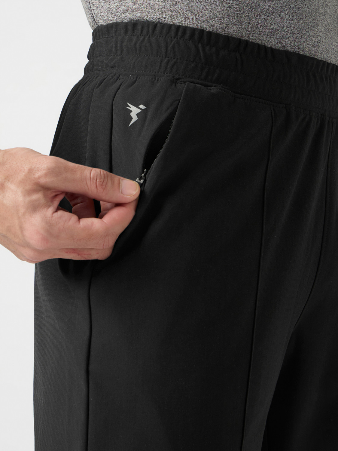 Image of TECHNOSPORT Solid Men Black Track Pants
