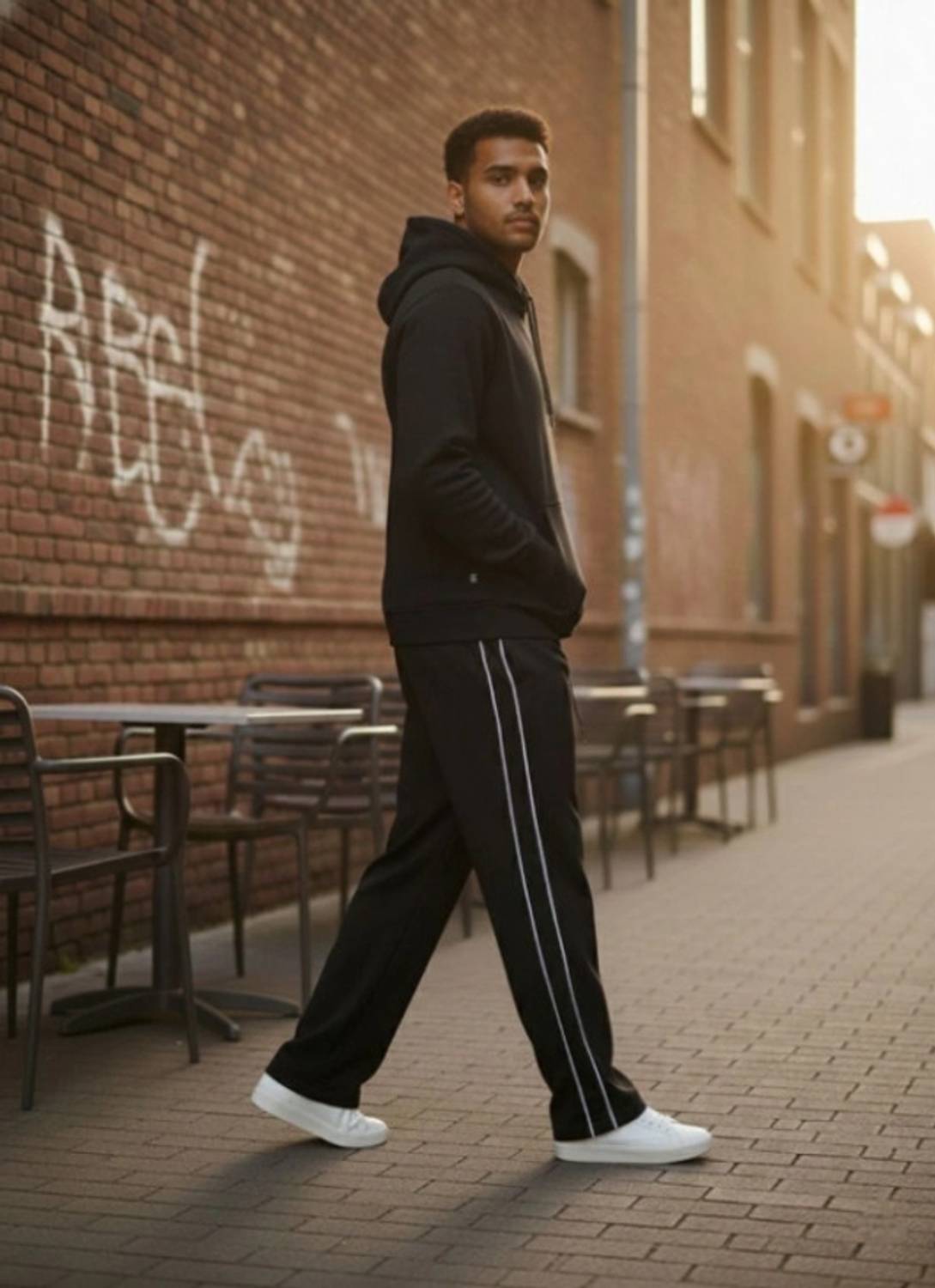 VEXUA Men Black Track Pants - Image 3