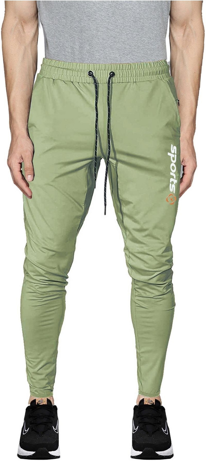 Image of AVOLT Solid Men Maroon, Light Green Track Pants