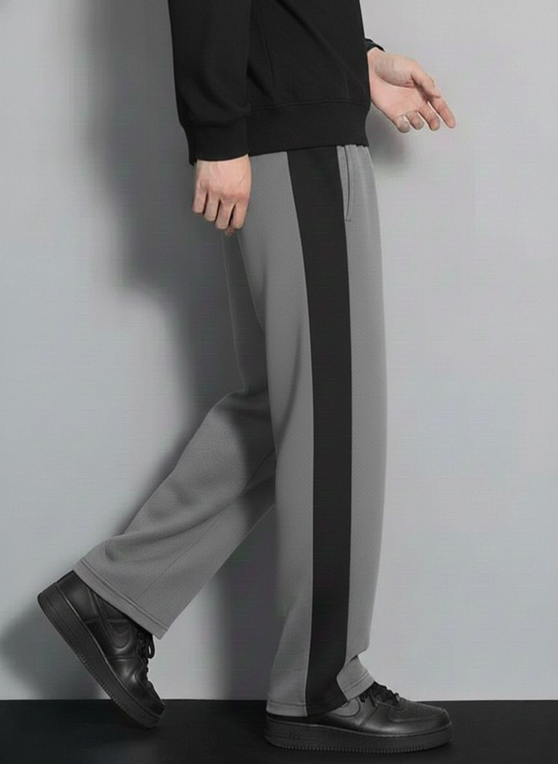 Image of Venner Solid Men Grey Track Pants