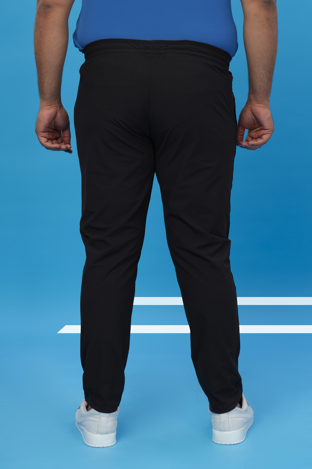 Image of TECHNOSPORT Solid Men Black Track Pants