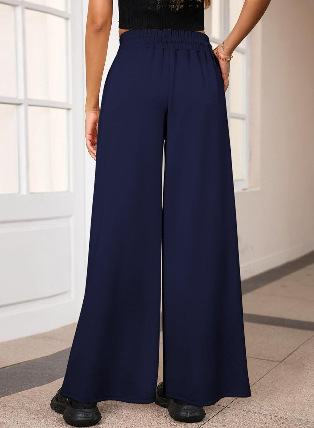Image of Q-Rious Solid Women Dark Blue Track Pants