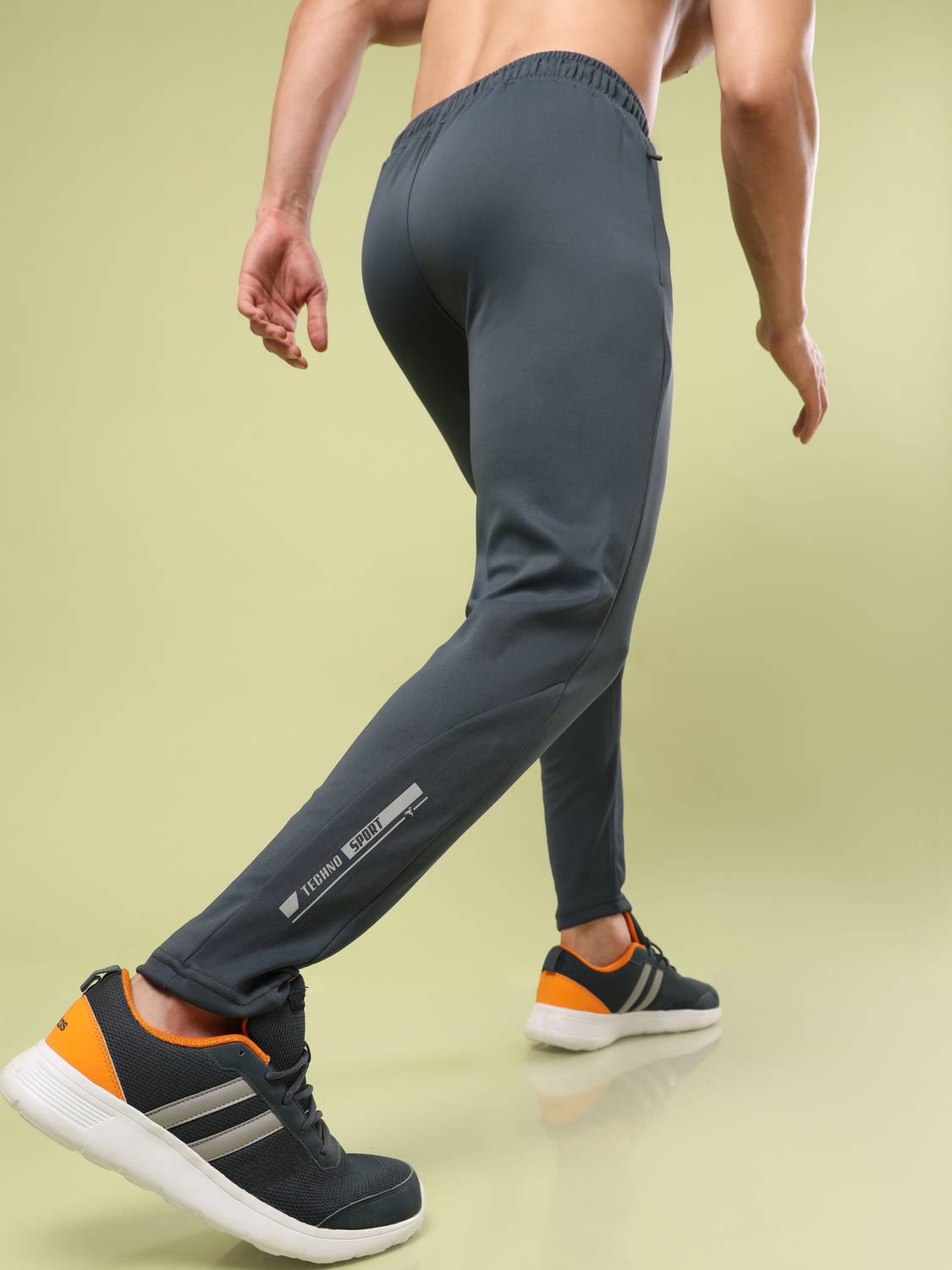 TECHNOSPORT Men Black Track Pants - Image 4