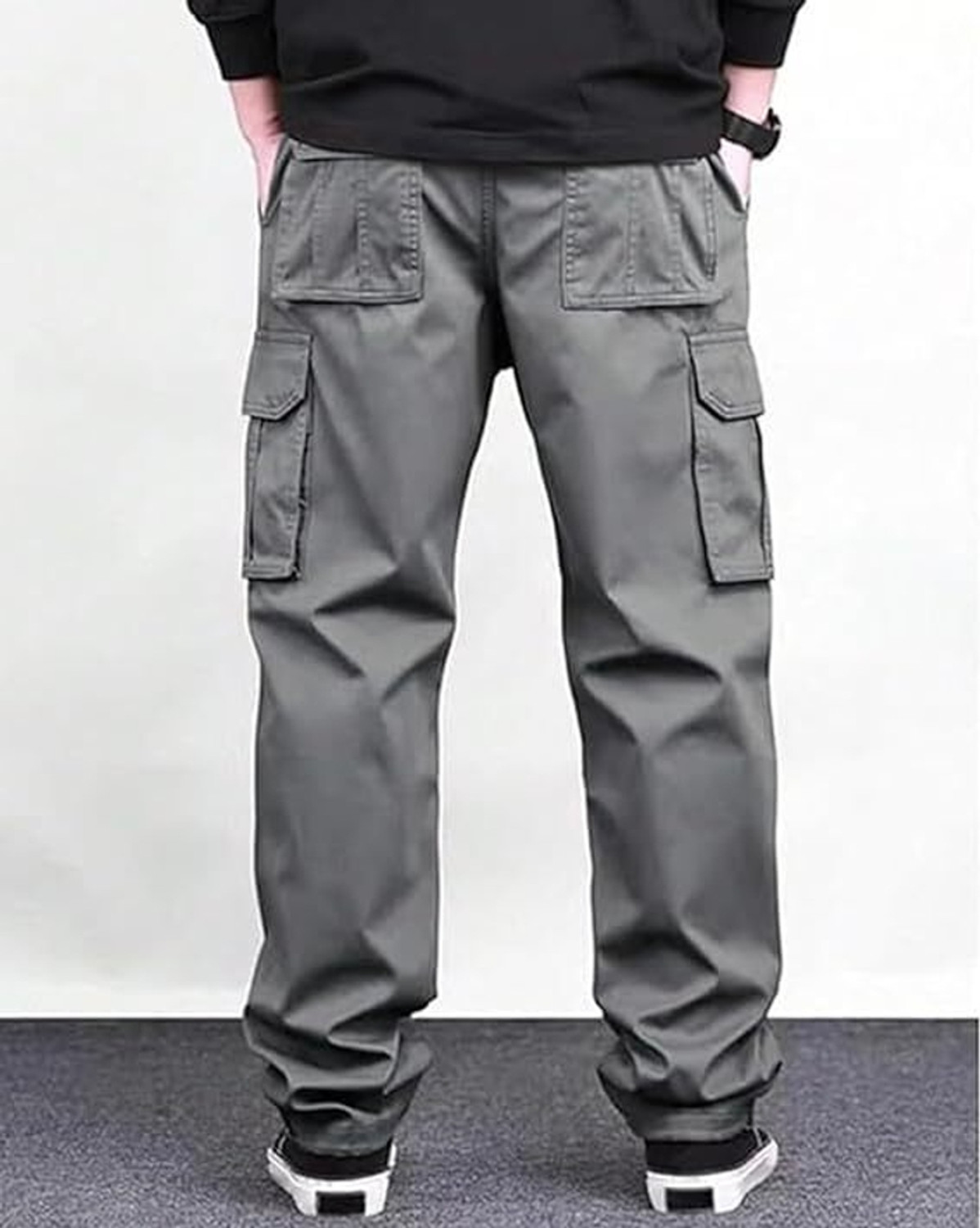 Image of SATVISH Men Solid Grey Track Pants