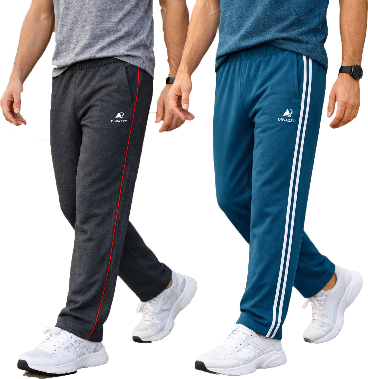Diwazzo Striped Men Multicolor Track Pants