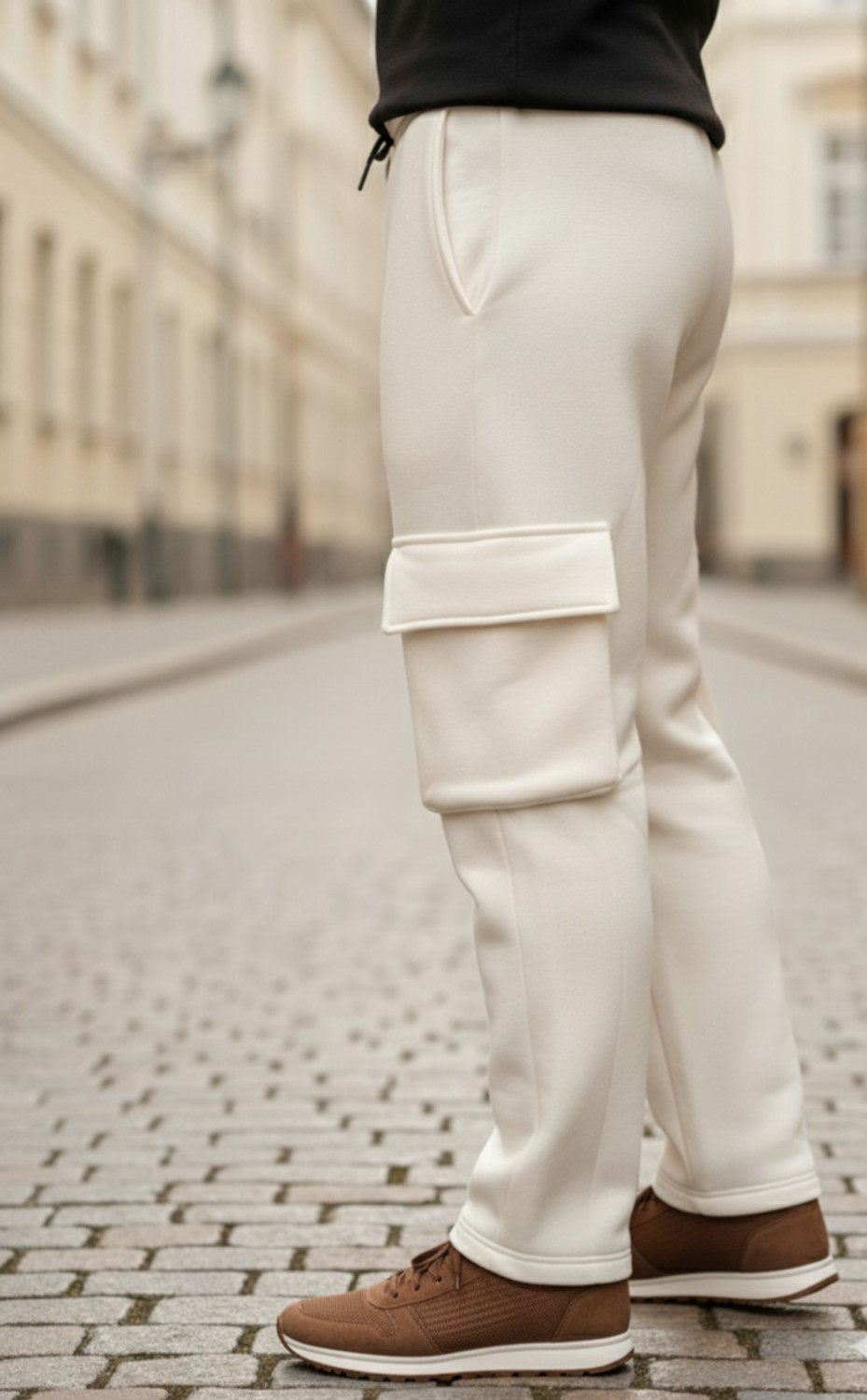 Image of WHY Not Men Solid Beige Track Pants