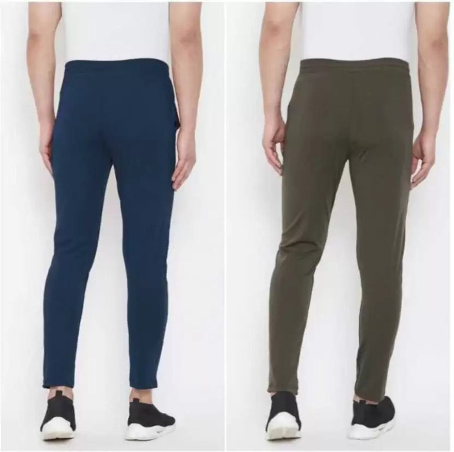 Image of Muskan Creation Solid Men Blue, Olive Track Pants
