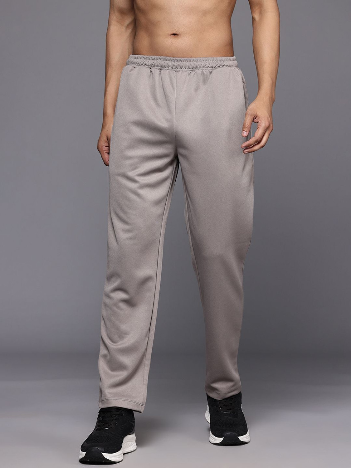 Image of HRX by Hrithik Roshan Solid Men Brown Track Pants