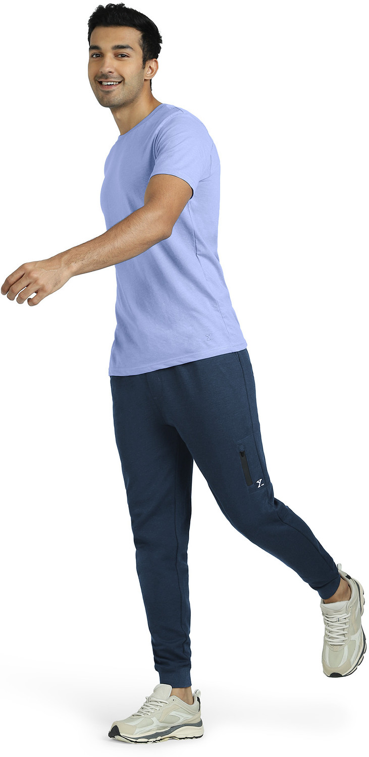 Image of XYXX Solid Men Dark Blue Track Pants