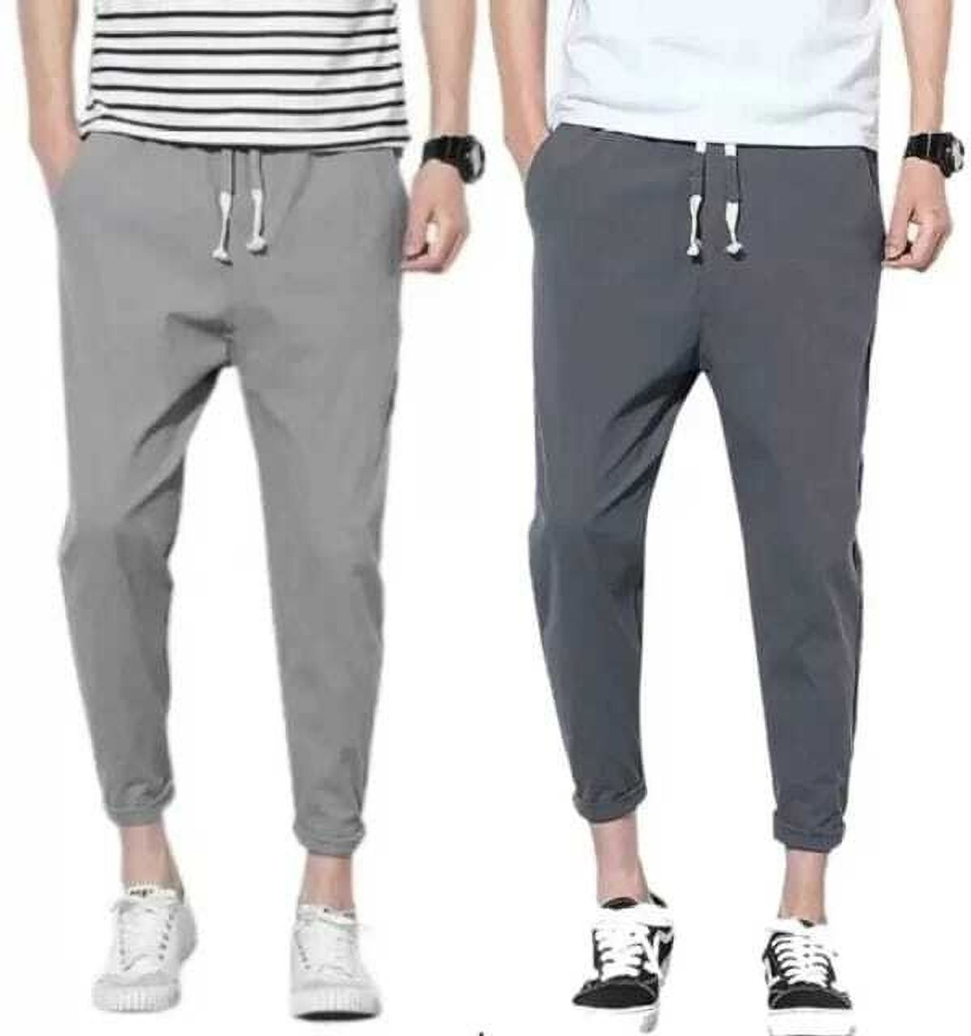 Image of BTMZ Solid Men & Women Grey Track Pants