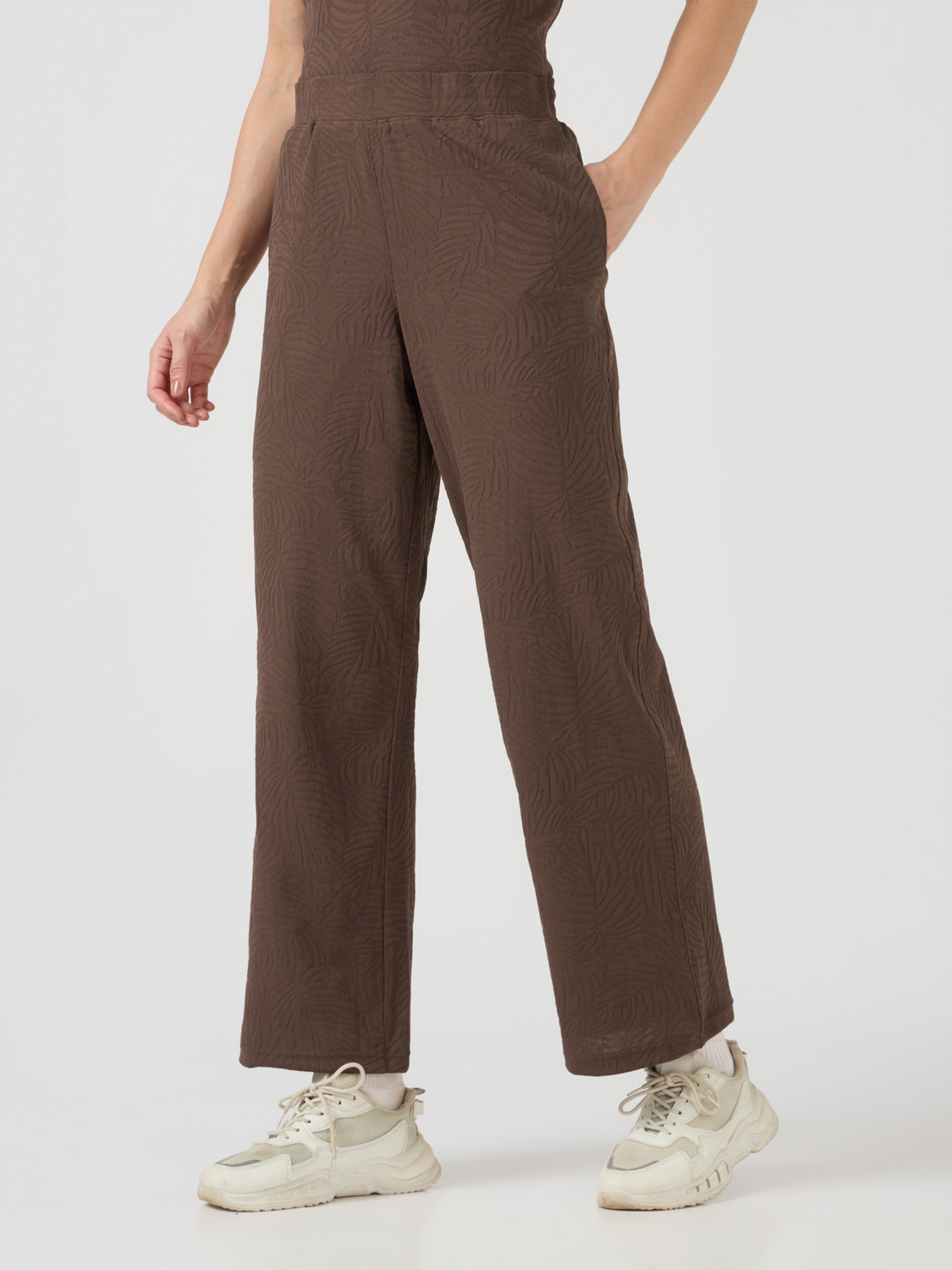 Image of TECHNOSPORT Solid Women Brown Track Pants