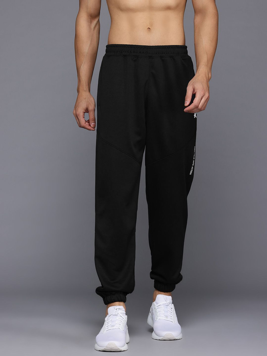 Image of HRX by Hrithik Roshan Solid Men Black Track Pants