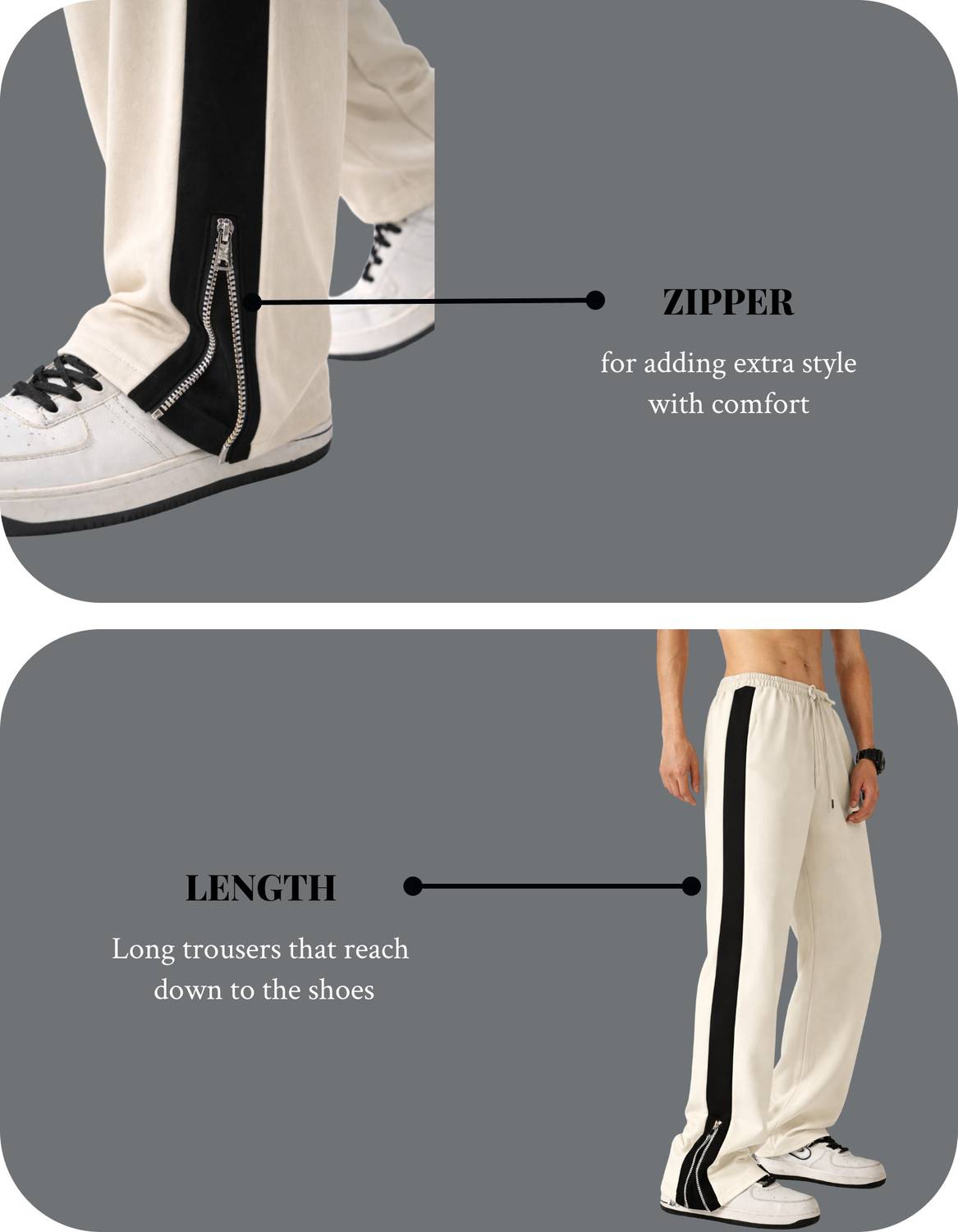 Vontade Striped Beige Track Pants - Image 5