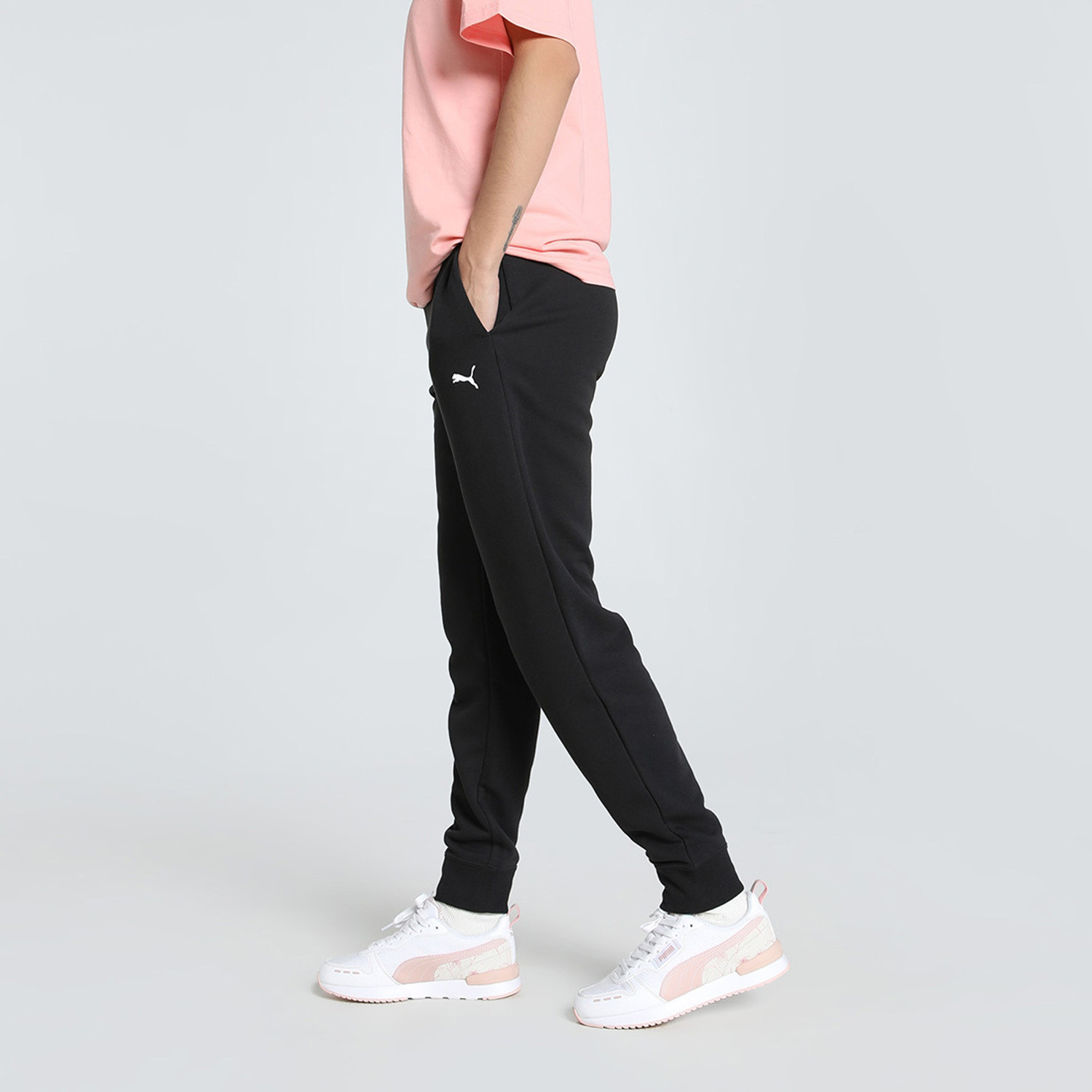 Image of PUMA Solid Women Black Track Pants