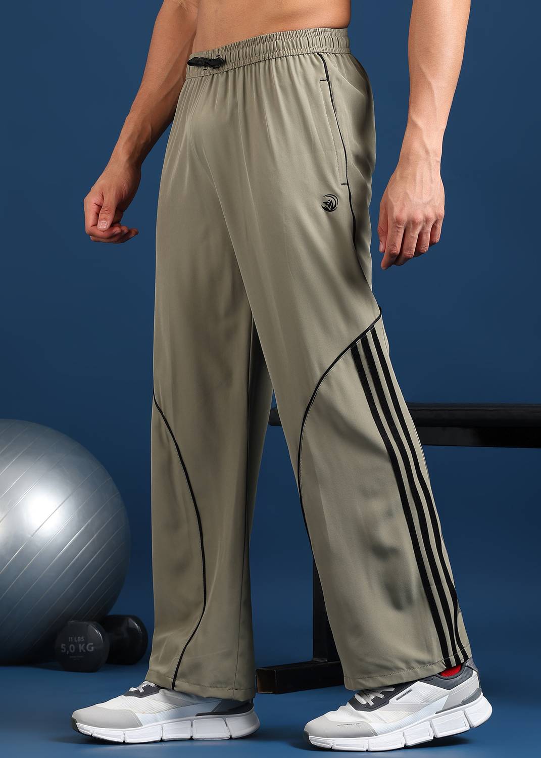 GNOCKFACE Striped Beige Men's Track Pants