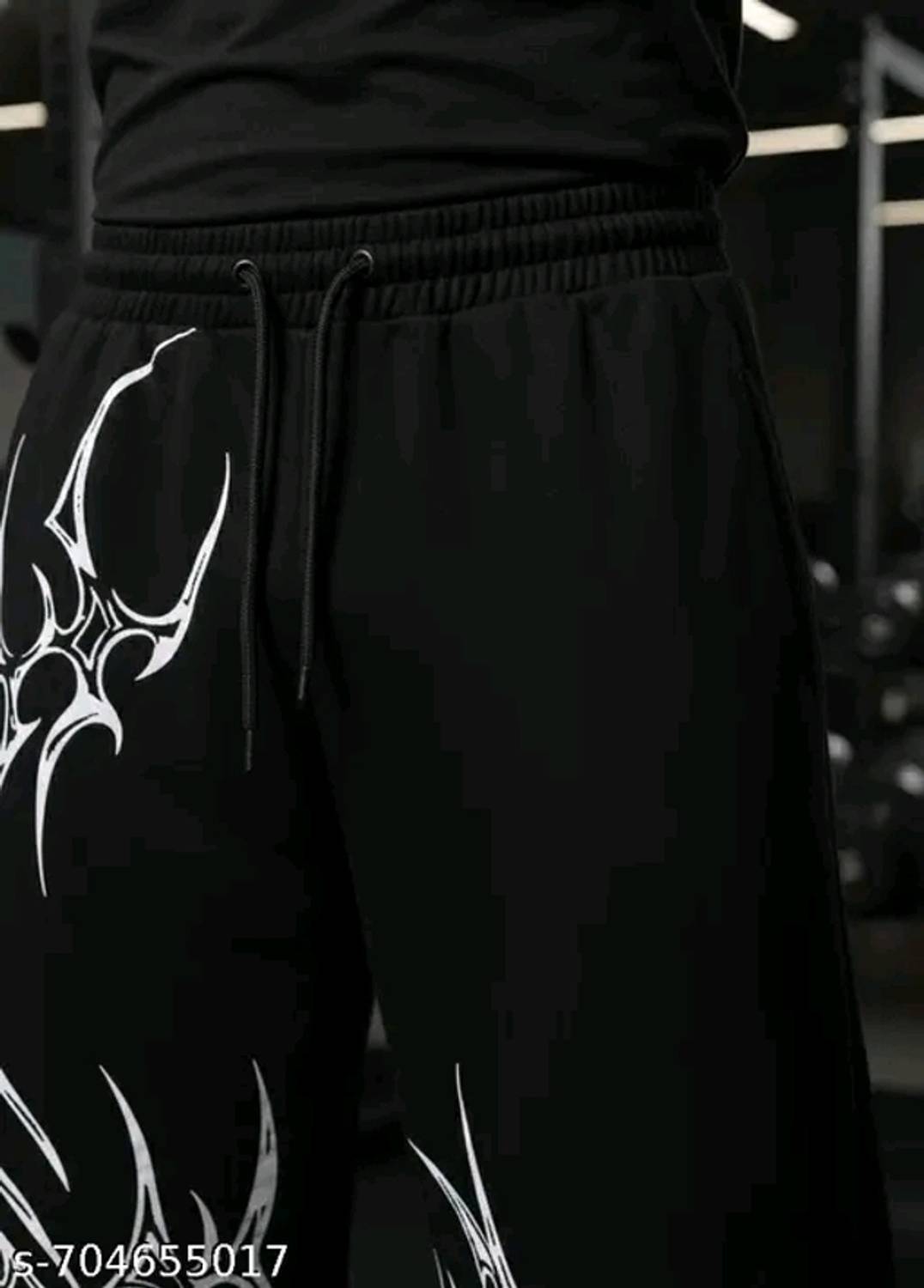 NAZRA FANISONS Black Graphic Print Men Track Pants - Image 2