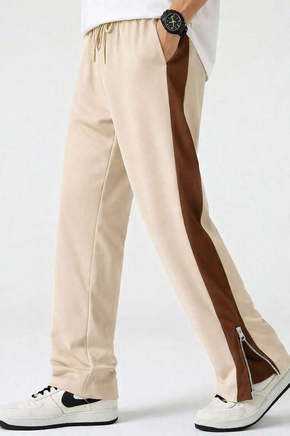 EraandEdge Men Beige Track Pants - Image 1