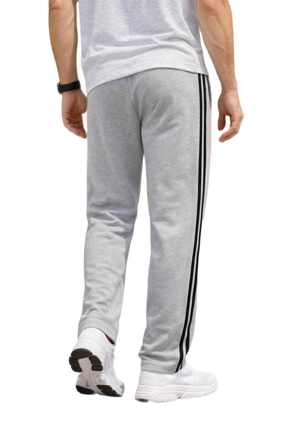 Diwazzo Striped Men Silver, Dark Blue Track Pants Pack of 2 - Image 4