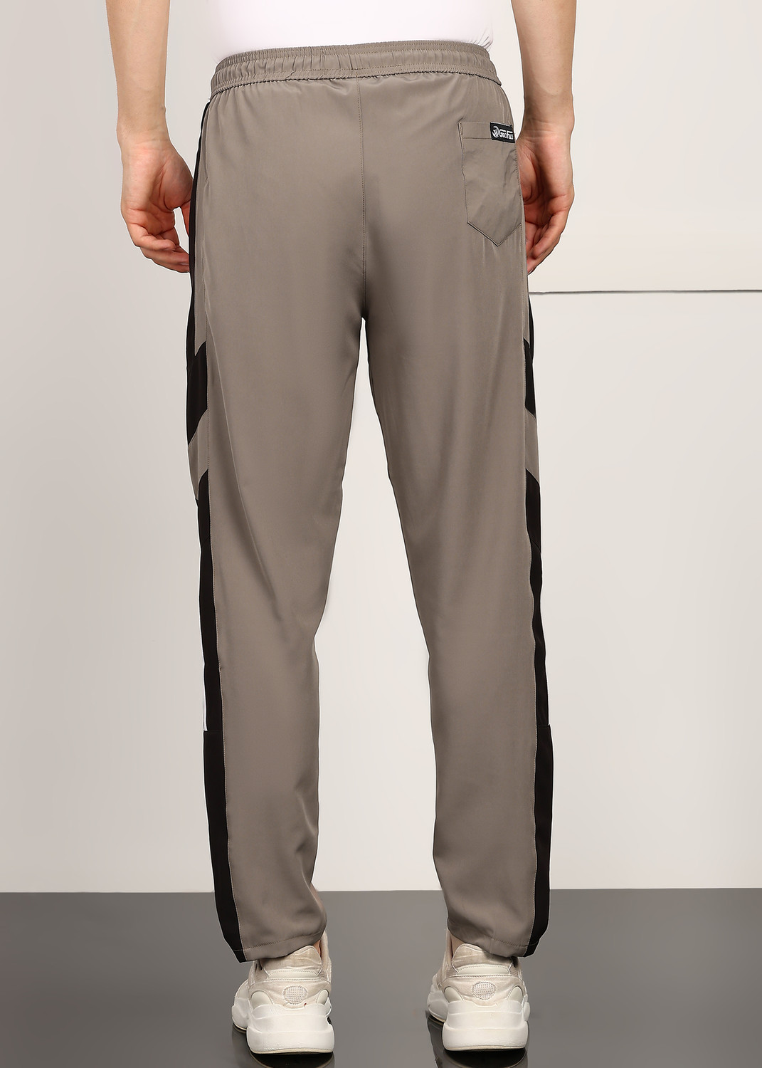 Image of GNOCKFACE Printed, Self Design Men Brown Track Pants
