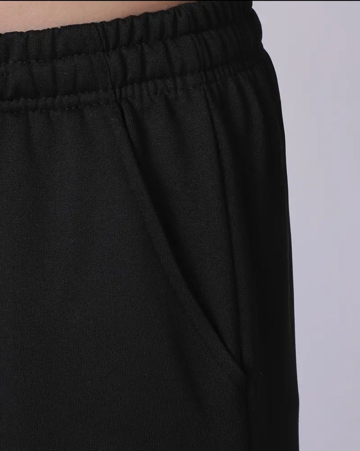 Image of Povaxpo Solid Men Black Track Pants