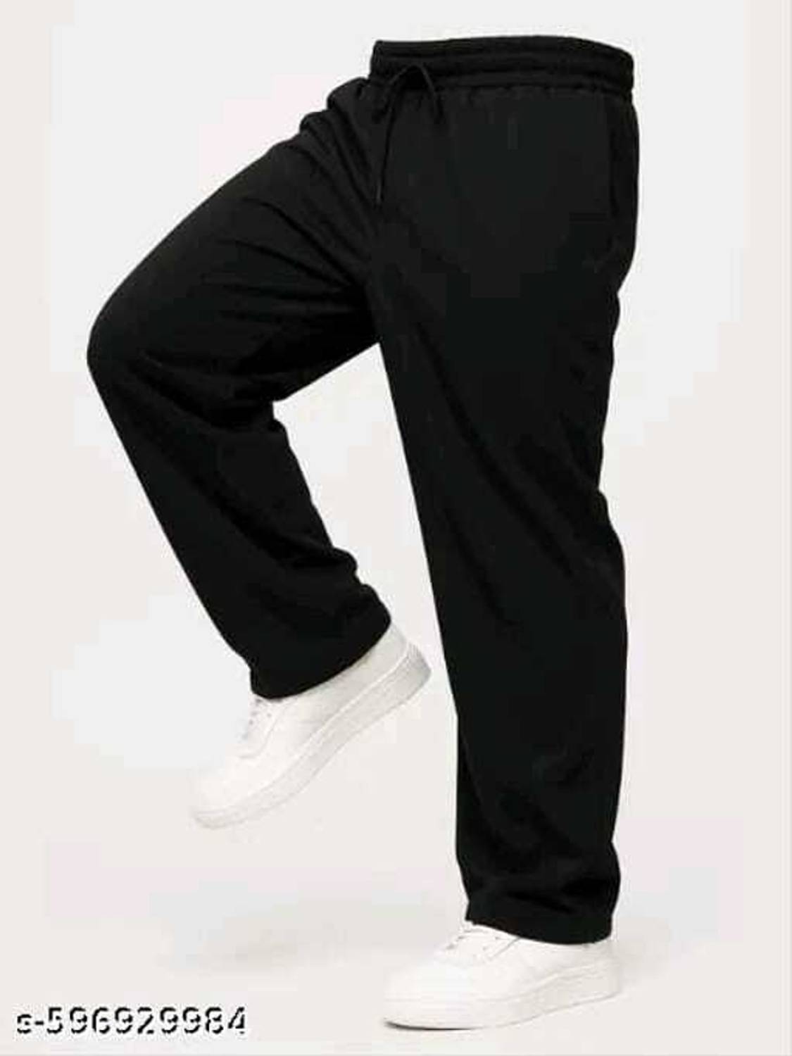 Ani Enterprises Men's Solid Black Track Pants - Image 3