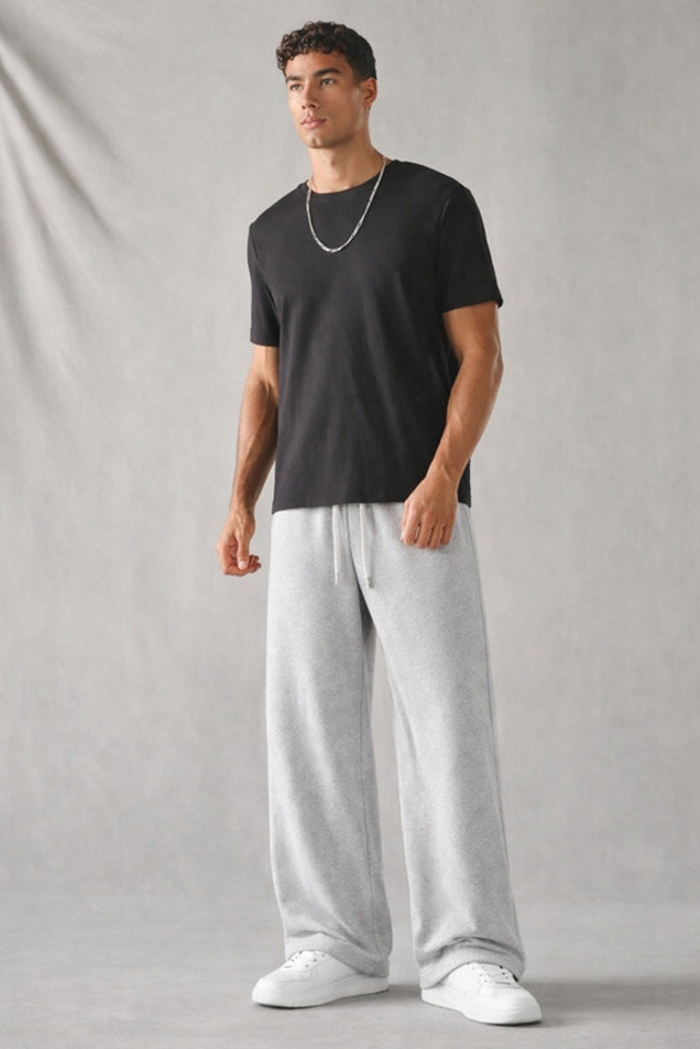 Image of Romafashion Solid Men Grey Track Pants