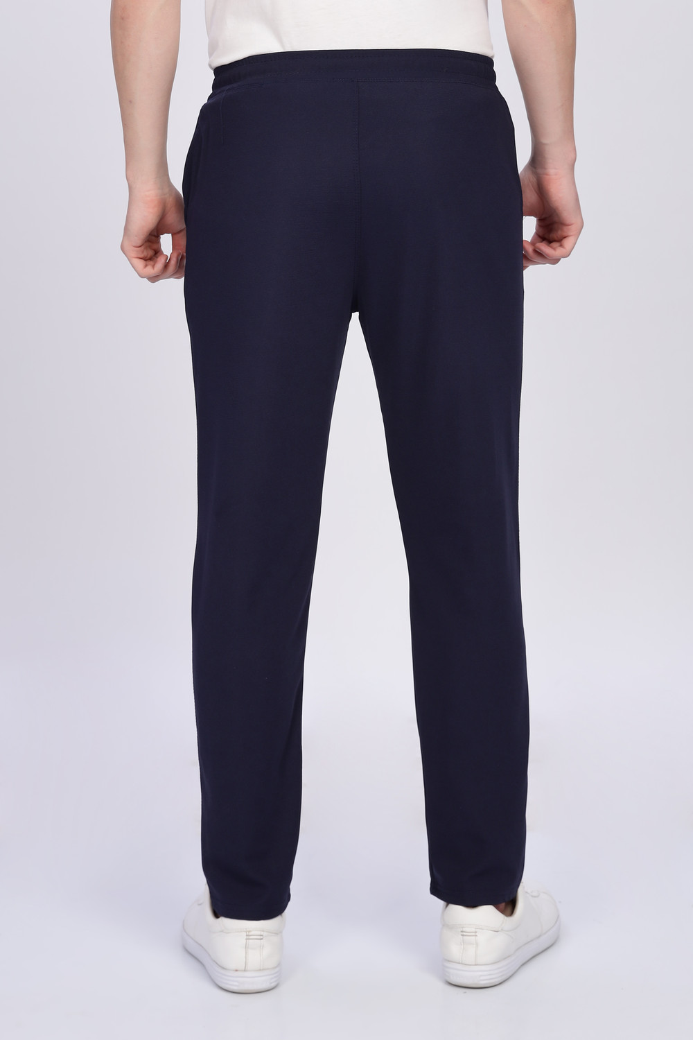 Image of Duooble Solid Men Dark Blue Track Pants