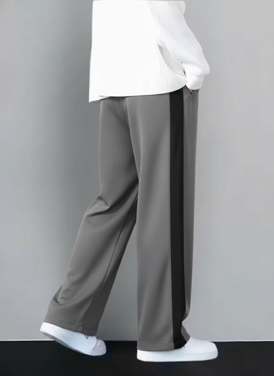 Image of Venner Solid Men Black, Grey Track Pants
