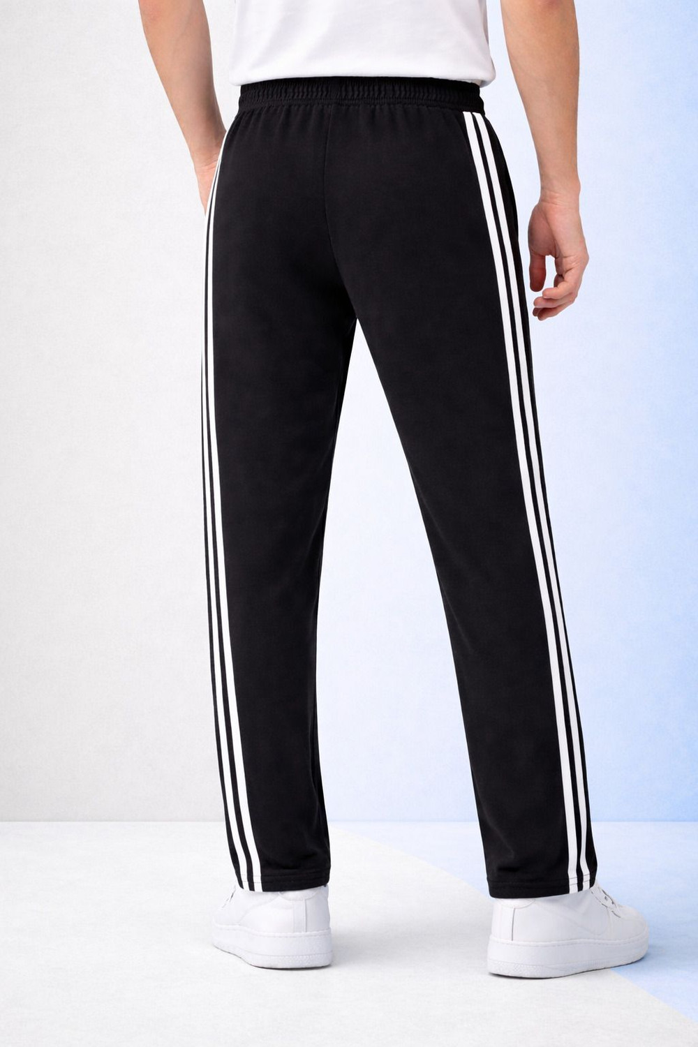 Image of NISHIKA ENTERPRISES Striped Men Black Track Pants