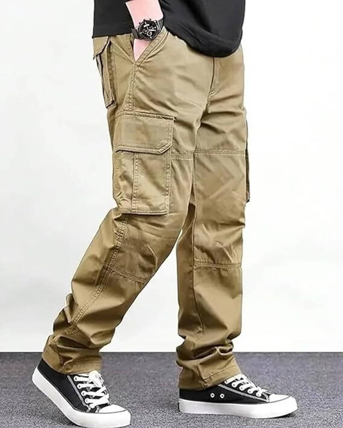 SATVISH Solid Men Brown Track Pants - Image 3