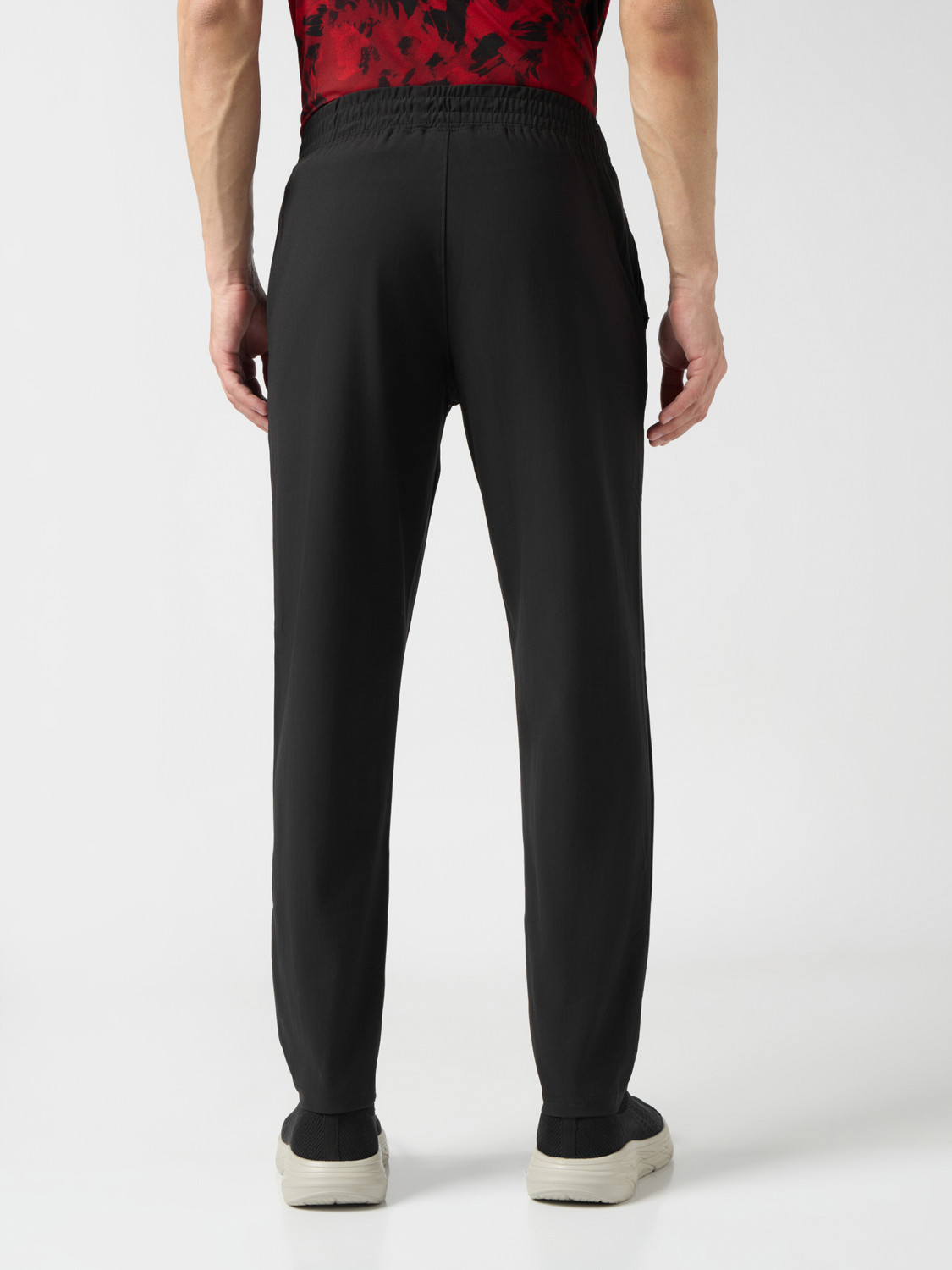 Image of TECHNOSPORT Solid Men Black Track Pants