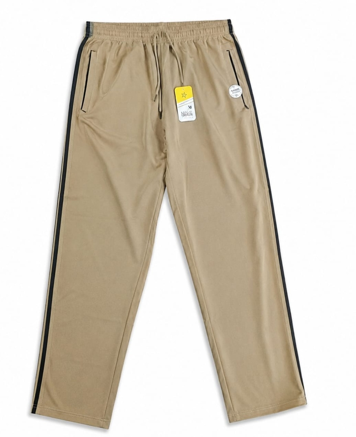 Image of Ansaritextile Striped Men Beige Track Pants
