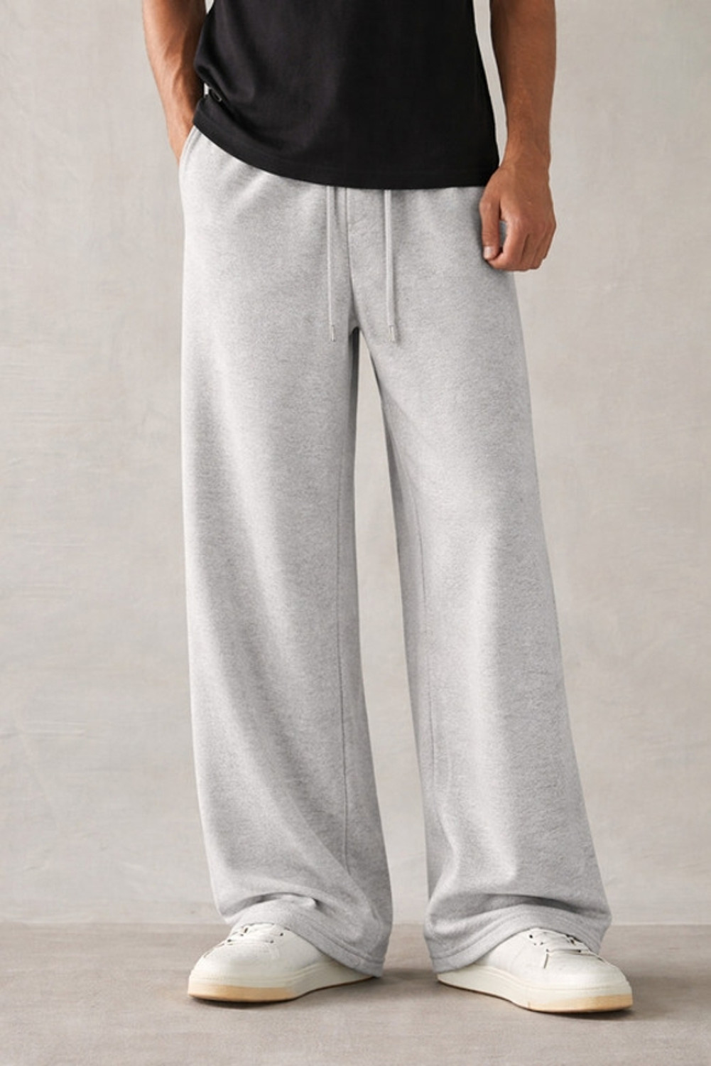 Image of Romafashion Solid Men Grey Track Pants