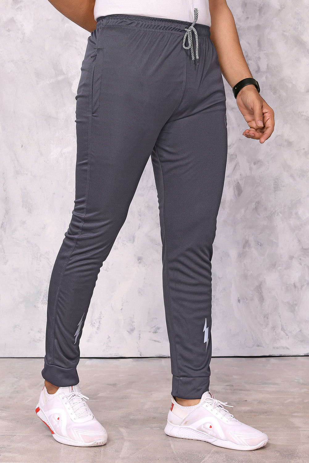 Image of Kashvi Chevron /Zig Zag Men Grey Track Pants