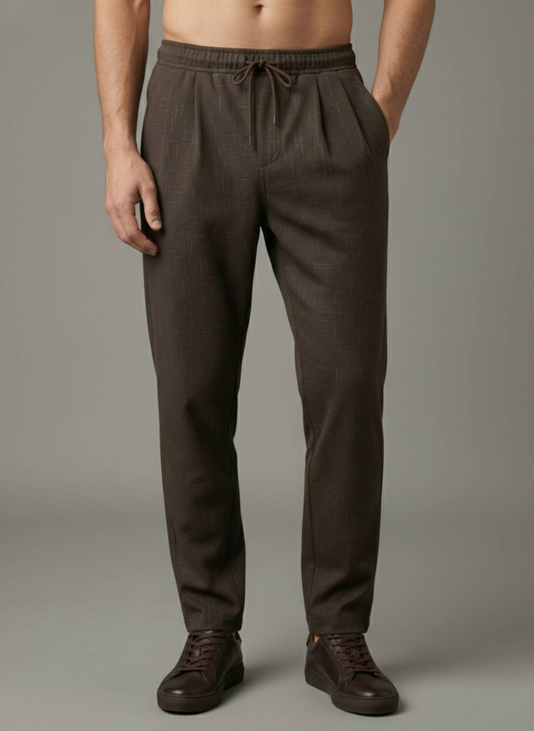 INDICLUB Men Brown Track Pants - Image 1