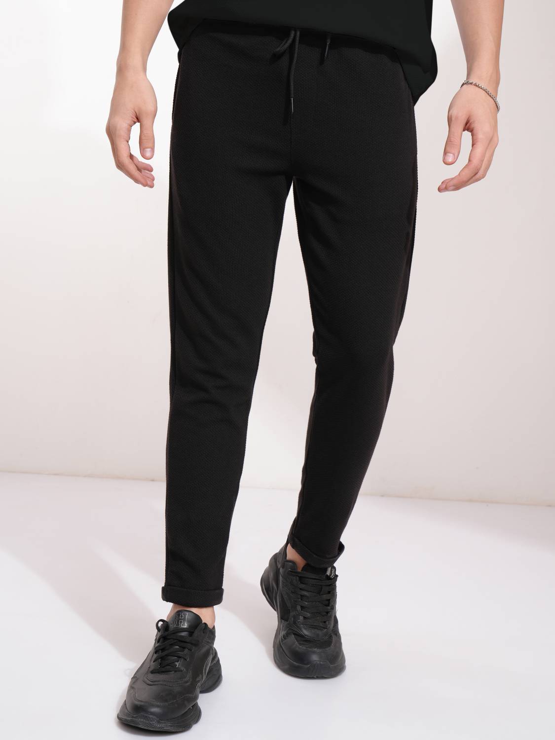HIGHLANDER Popcorn Black Men Track Pants - Image 1