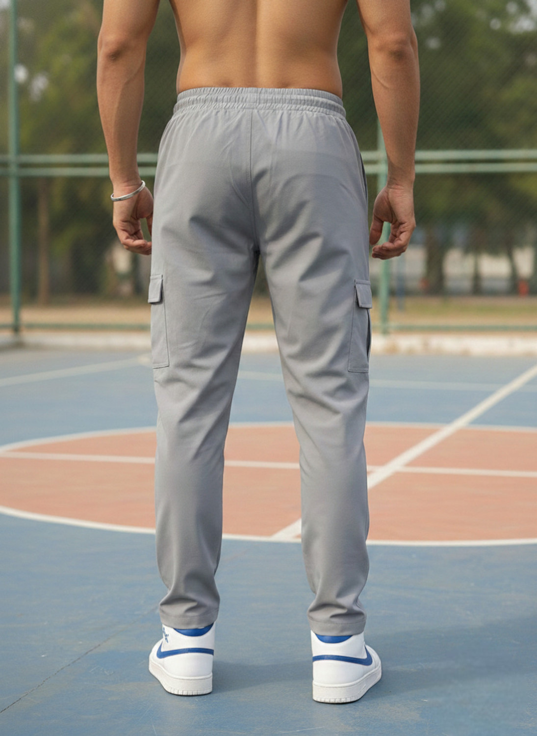 Image of GEECOT Solid Men Black, Grey Track Pants