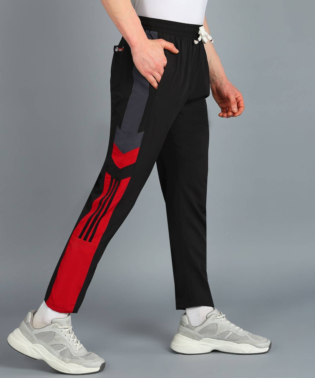 GNOCKFACE Men's Printed Self Design Black Track Pants - Image 3