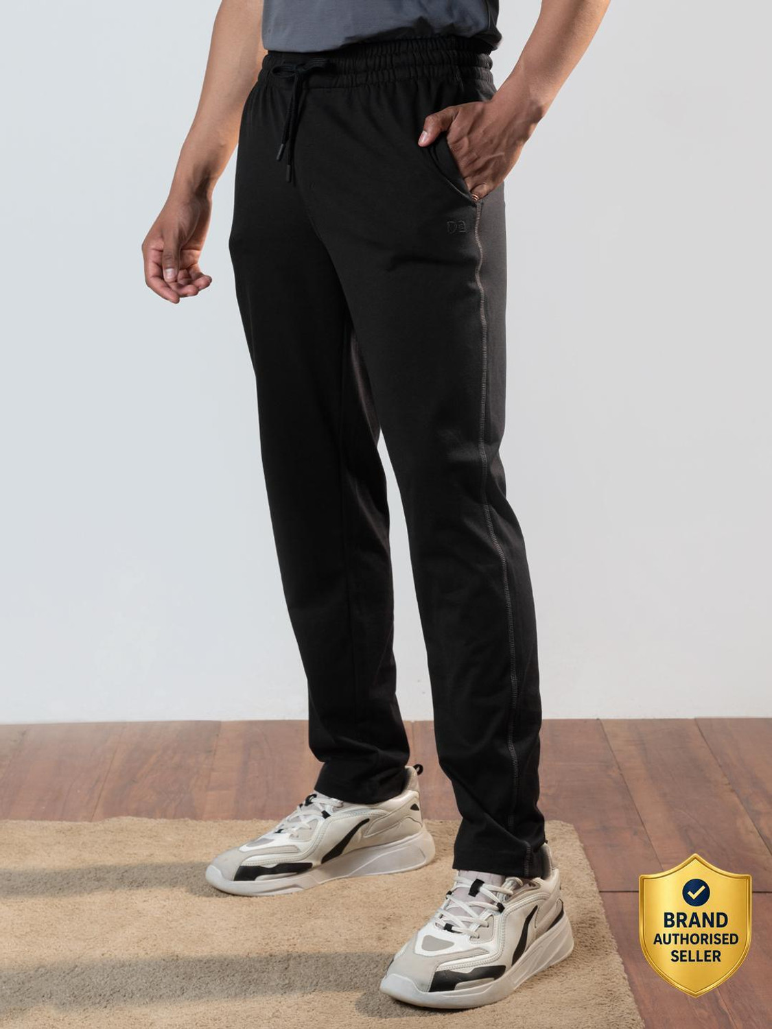 Damensch Solid Men Black Track Pants