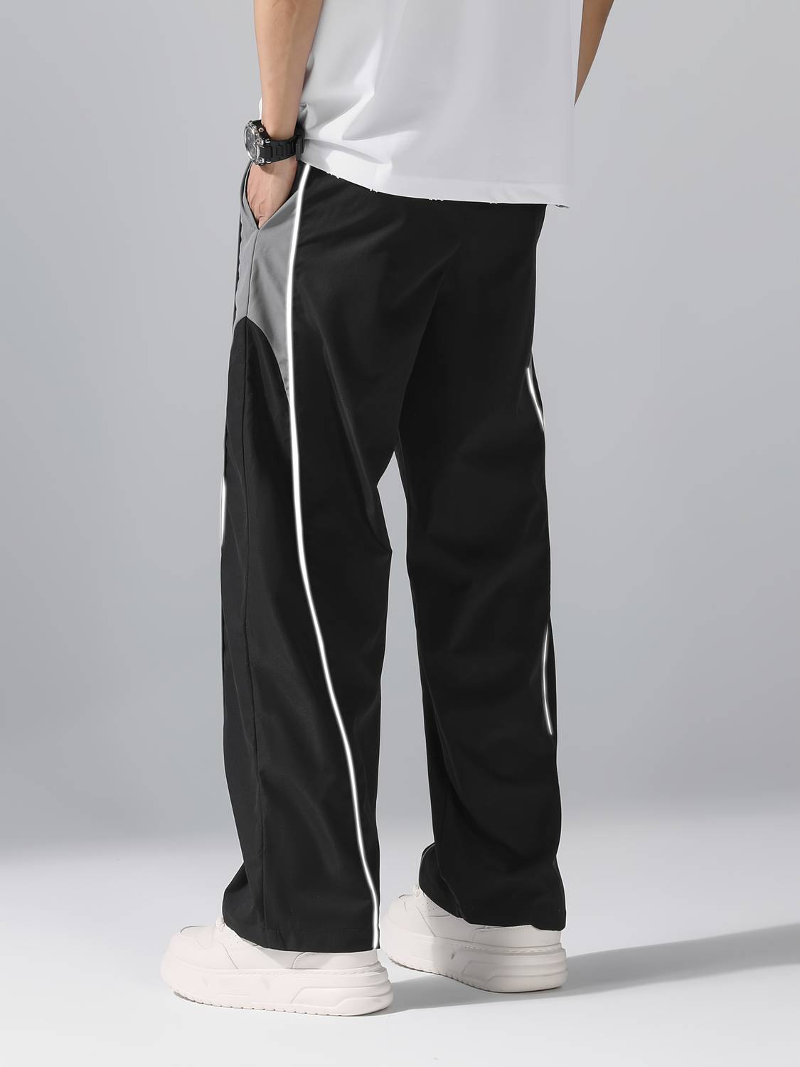 QUTUN Striped Black Track Pants - Image 3