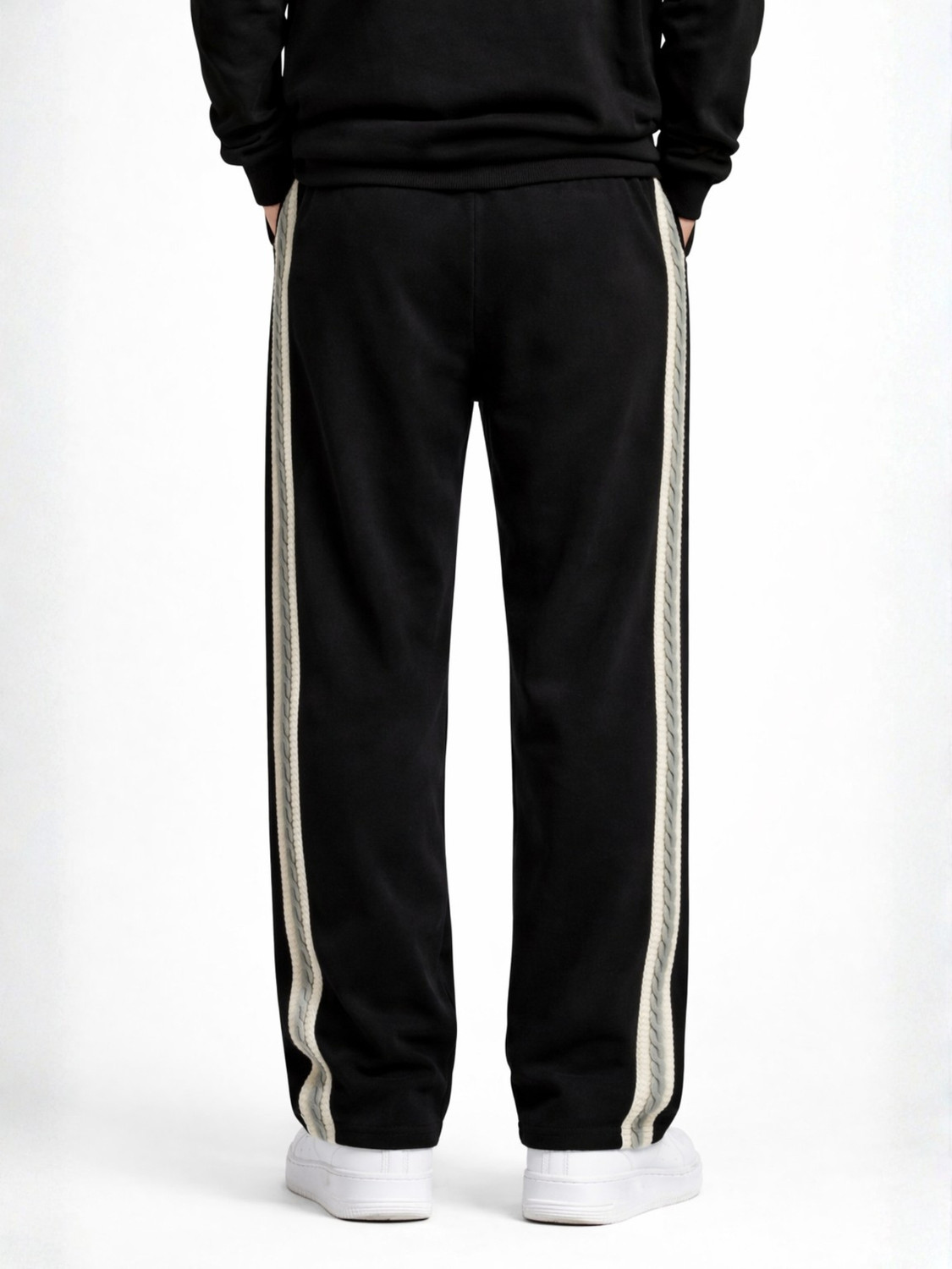 Image of MANIAC Colorblock Men Black Track Pants