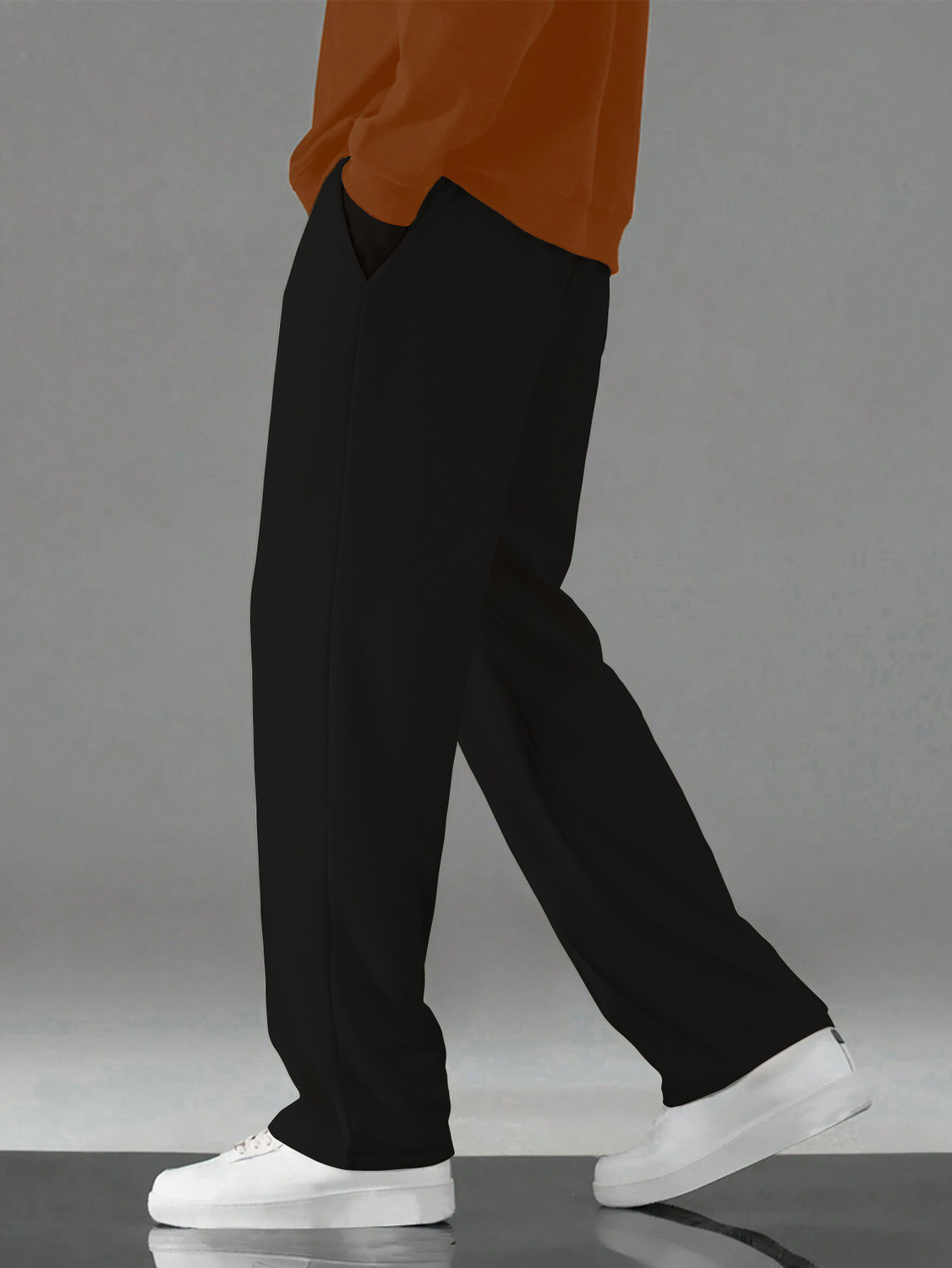 Image of KAJARU Solid Men Black Track Pants