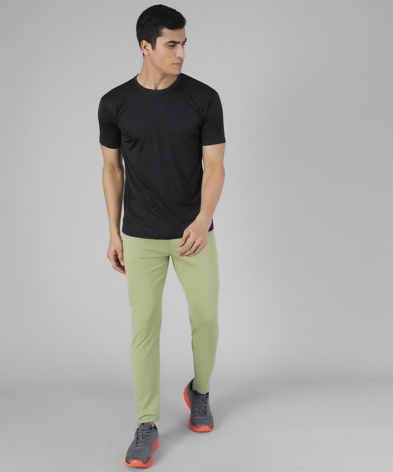 Image of Veltick Solid Men Light Green Track Pants