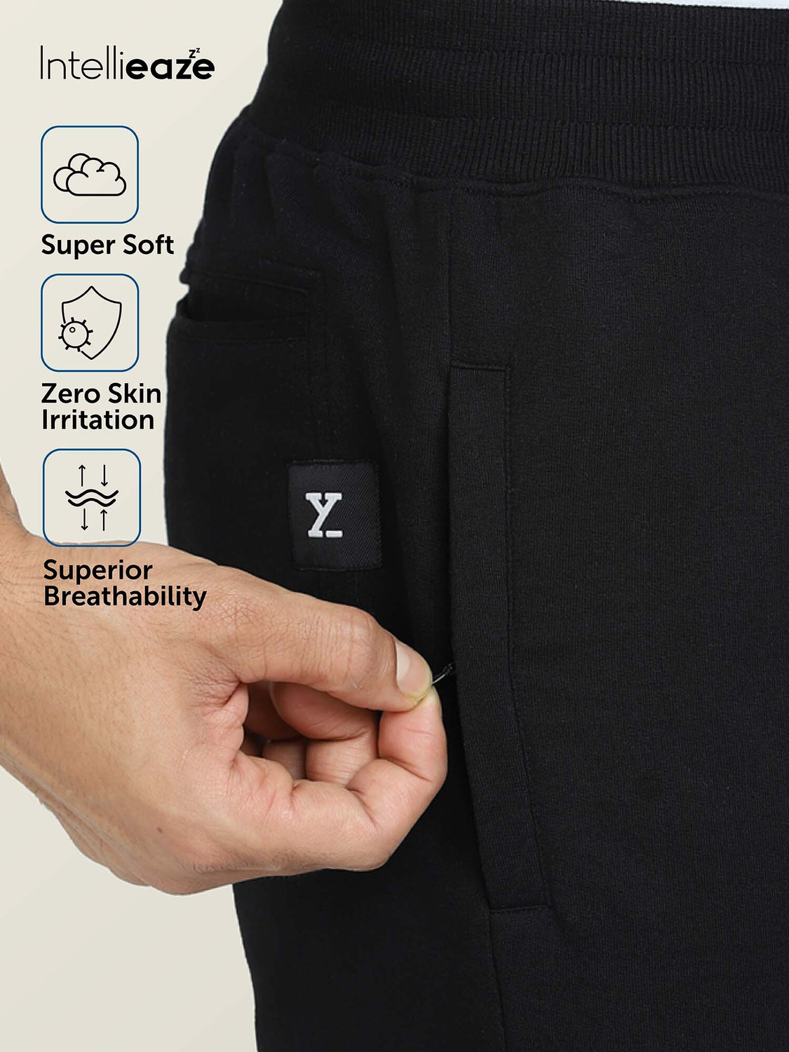 Image of XYXX Solid Men Black Track Pants