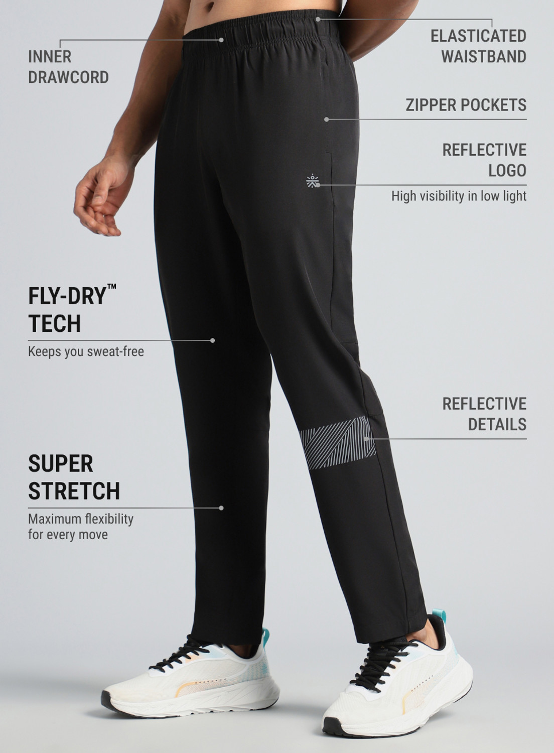 Image of Cult Solid Men Black Track Pants