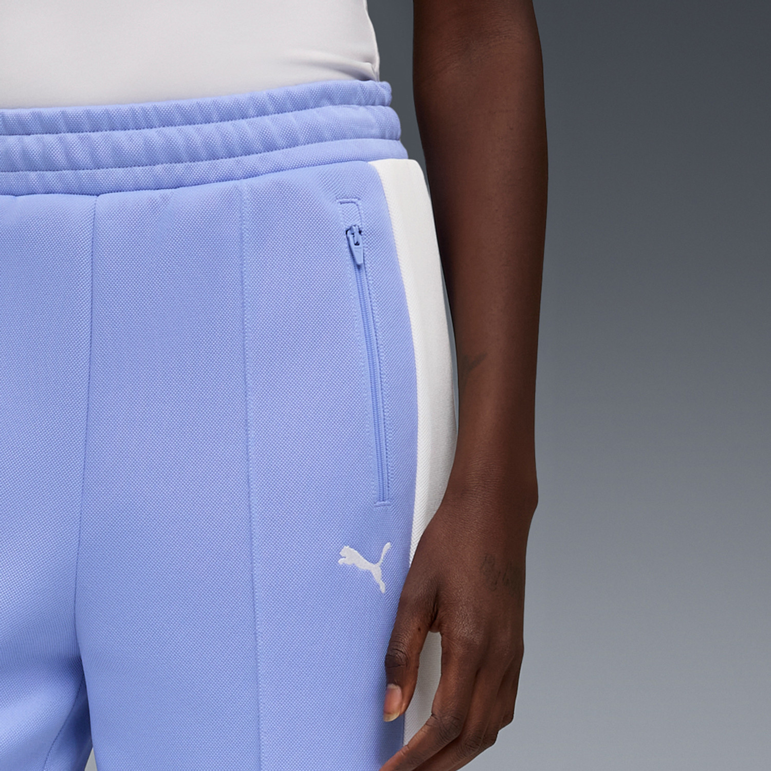 Image of PUMA Solid, Striped Women Purple Track Pants