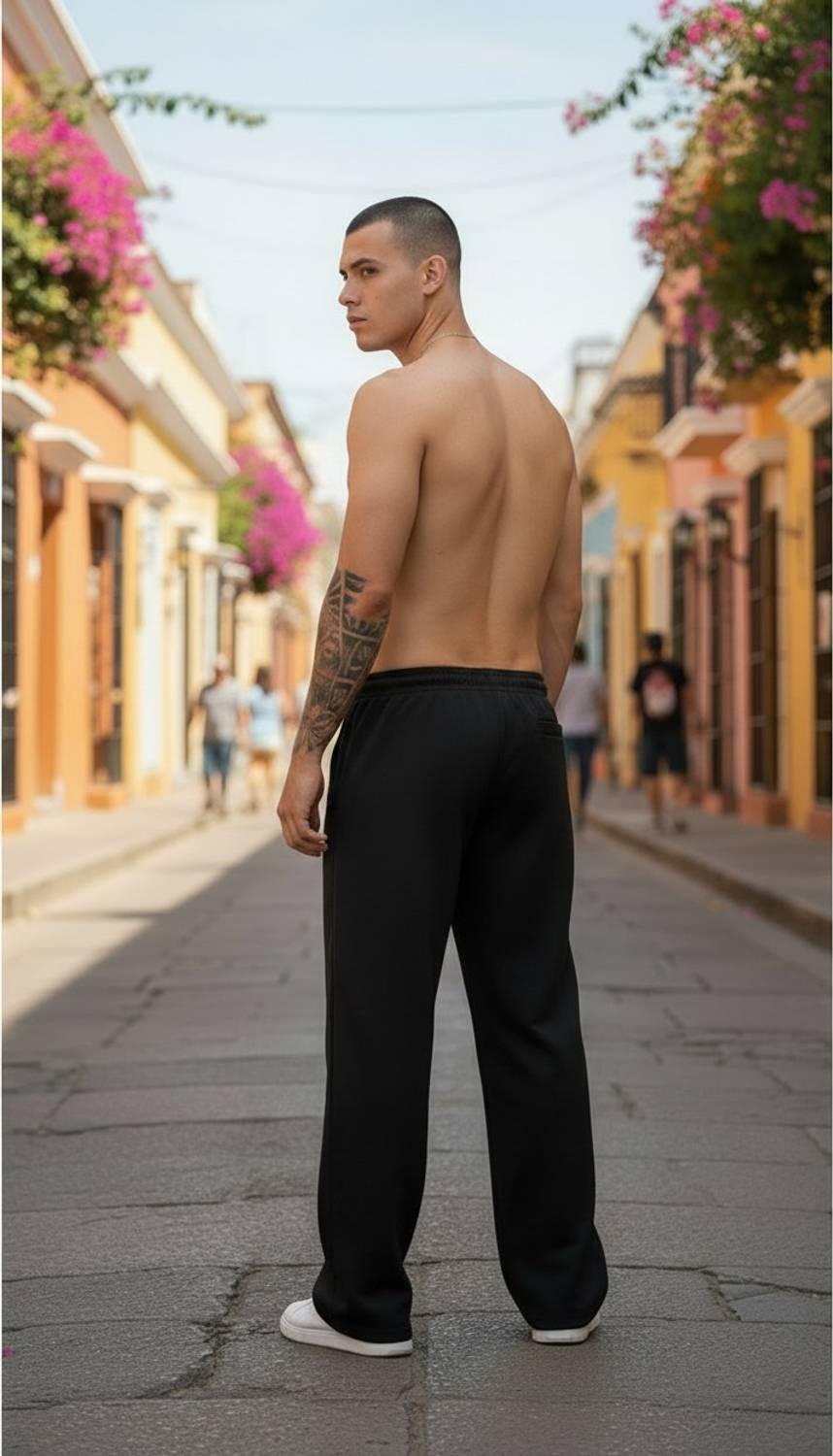 PENVORA Printed Black Track Pants - Image 2
