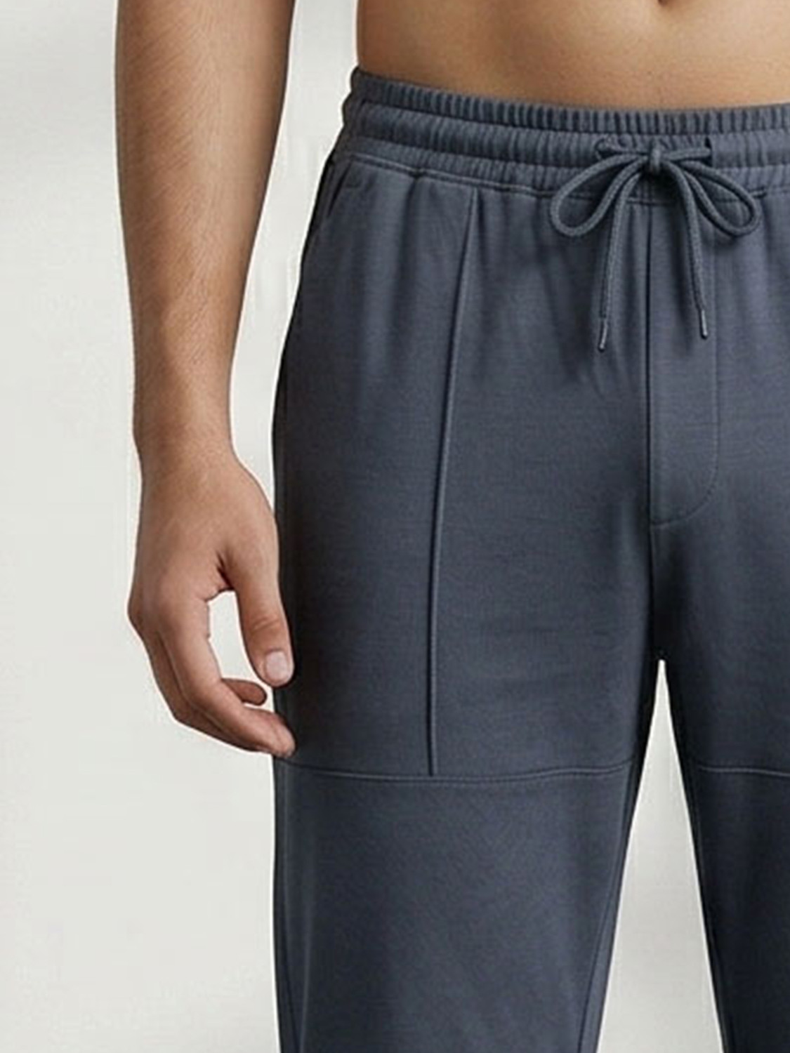 Image of Dollar Cotton rich fabric Solid Solid Men Dark Blue Track Pants