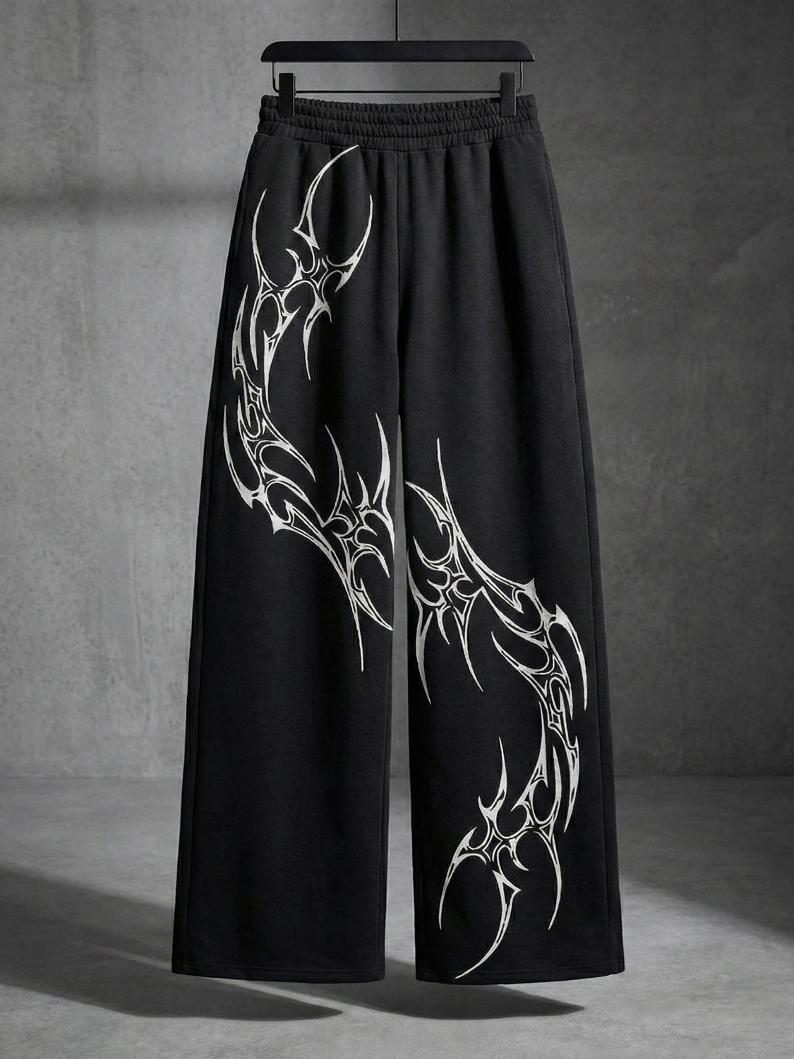 Image of Kavishal Printed, Graphic Print Men & Women Black Track Pants